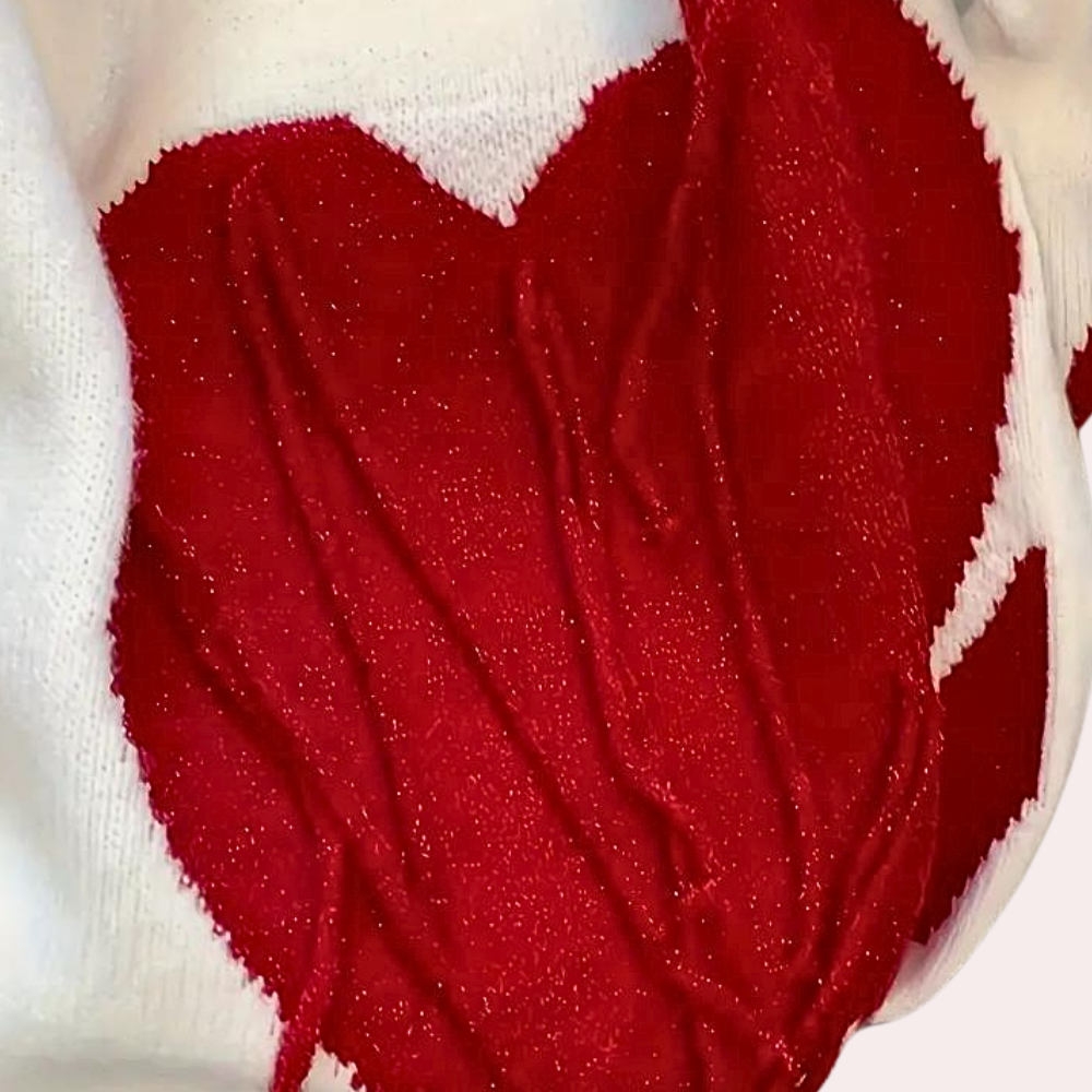 Ella - Gebreide trui met hartjes voor dames