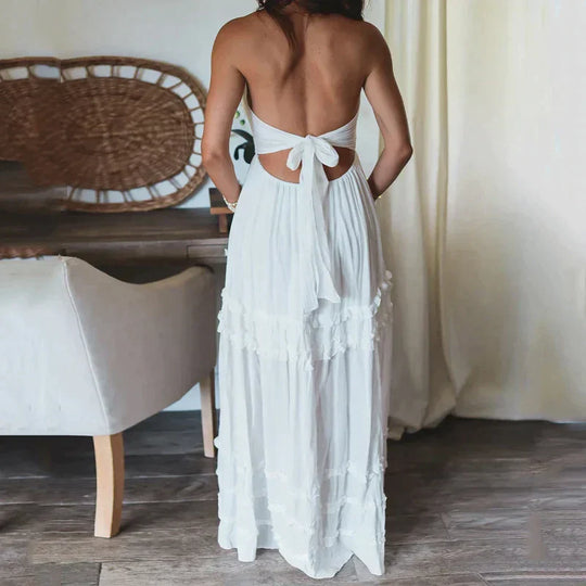 Dames Lange Jurk Elegante Uitgesneden Details - Haley-3
