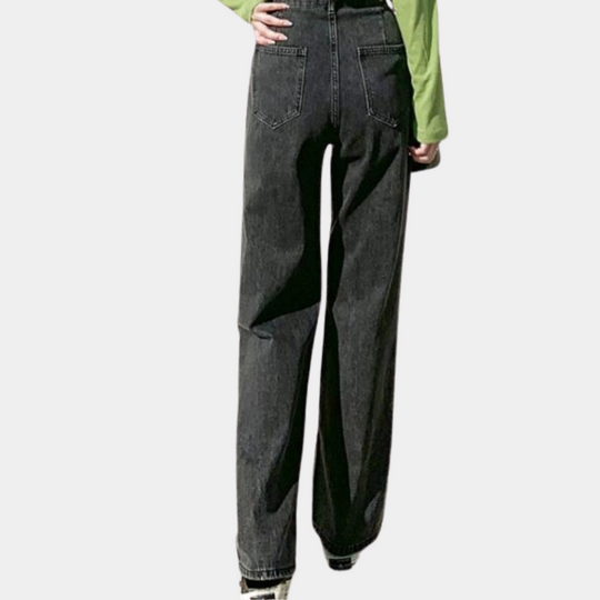 Evanna - Damesbroek met een hoge taille en wijde pijpen voor een slanke