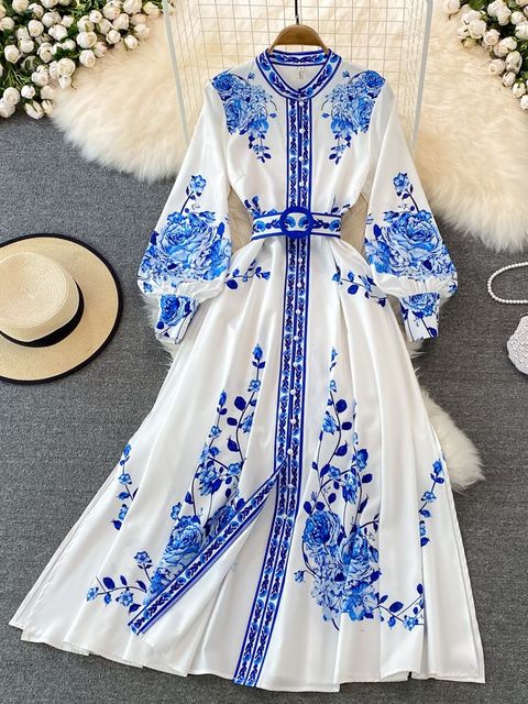 Dames Maxi Jurk Bloemenprint Elegante Lange Zomerjurk - Klara-1