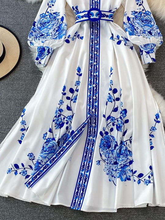 Dames Maxi Jurk Bloemenprint Elegante Lange Zomerjurk - Klara-4