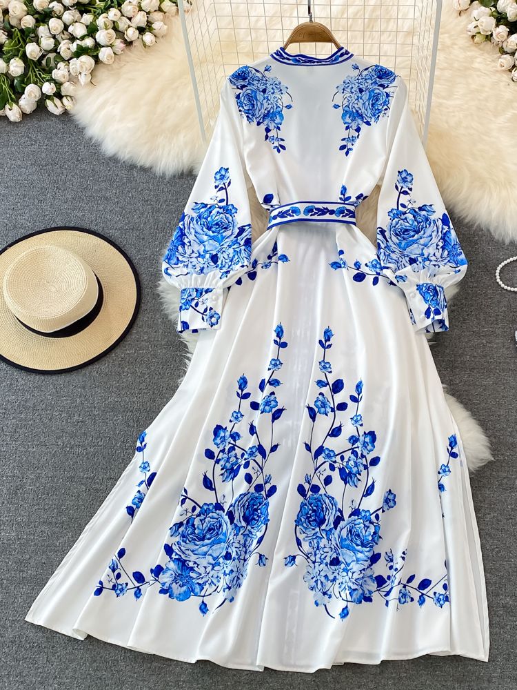 Dames Maxi Jurk Bloemenprint Elegante Lange Zomerjurk - Klara-2