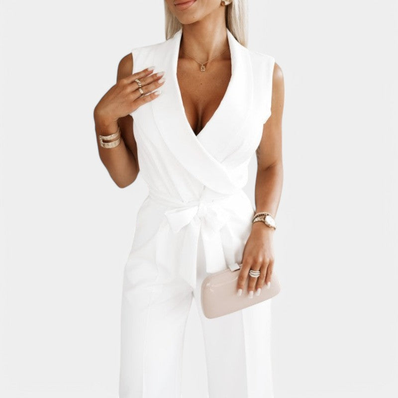 Variant image for Dames Zwarte Jumpsuit Elegante Snit Feestelijk - Glamour-1