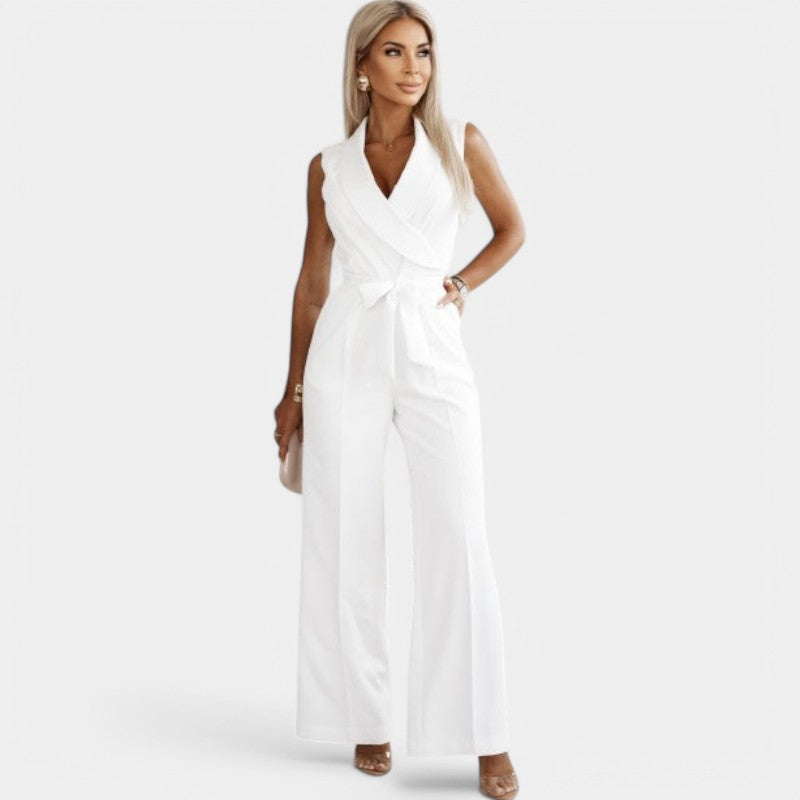 Dames Zwarte Jumpsuit Elegante Snit Feestelijk - Glamour-3