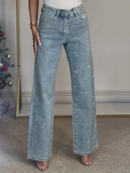 Glitterende damesjeans | High Waist & Sprankelende Look