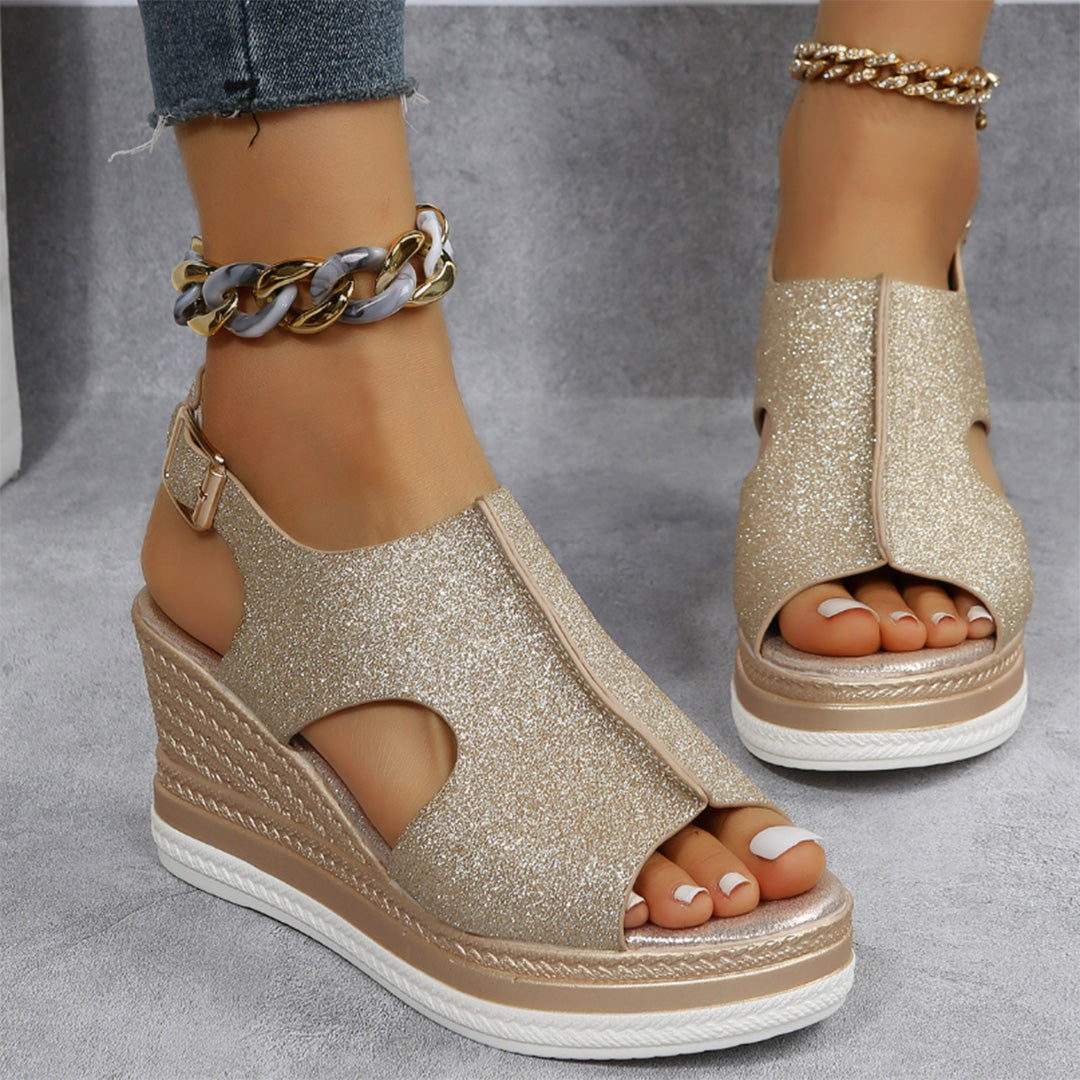 Selina - Moderne sandalen met sleehak