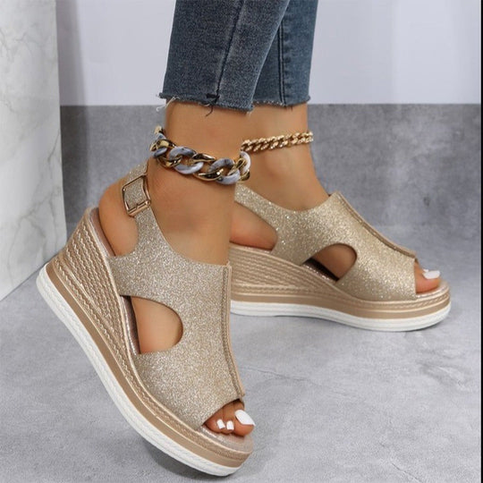 Selina - Moderne sandalen met sleehak