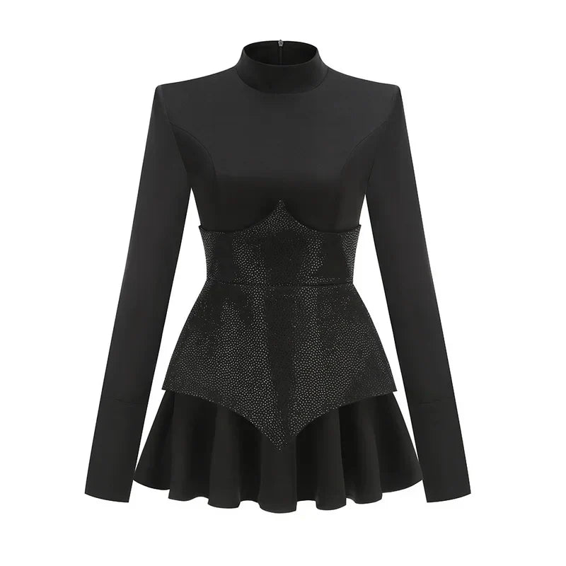 Dames Mini Jurk Sprankelend Pailletten Patchwork - Feestelijke Kleding-5