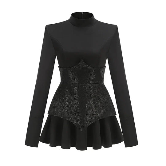 Dames Mini Jurk Sprankelend Pailletten Patchwork - Feestelijke Kleding-5