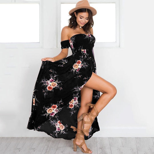 Variant image for Dames Maxi Jurk Bloemenprint Off-the-Shoulder Zomer - Lisa-10