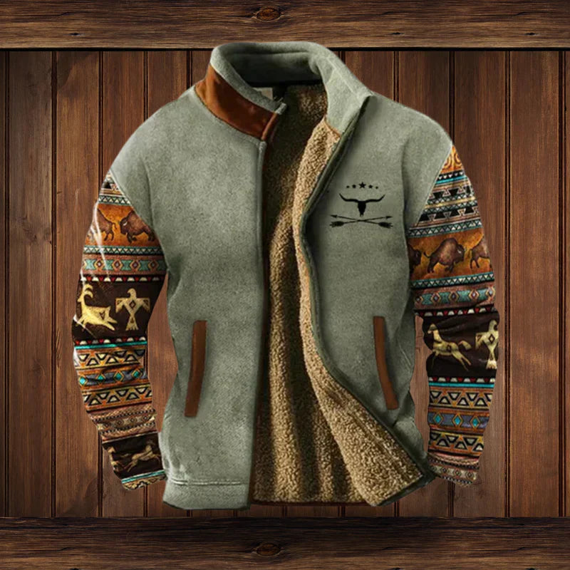 Heren Winterjas | Western Design | Karaktervolle Patroonmouwen