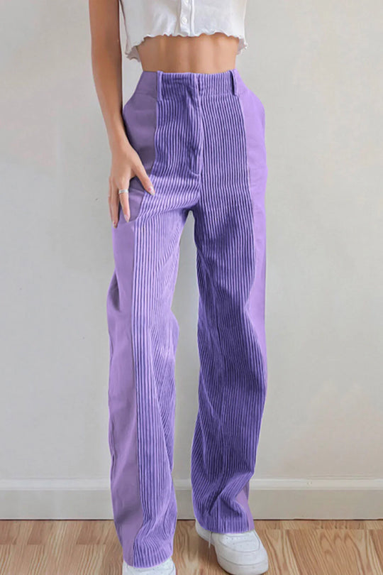 Diana - Hoog Getailleerde Corduroy Broek voor Dames