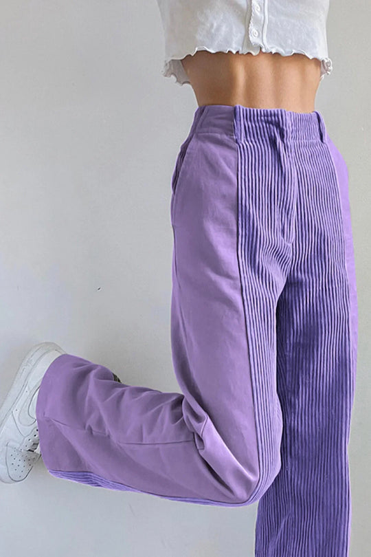 Diana - Hoog Getailleerde Corduroy Broek voor Dames