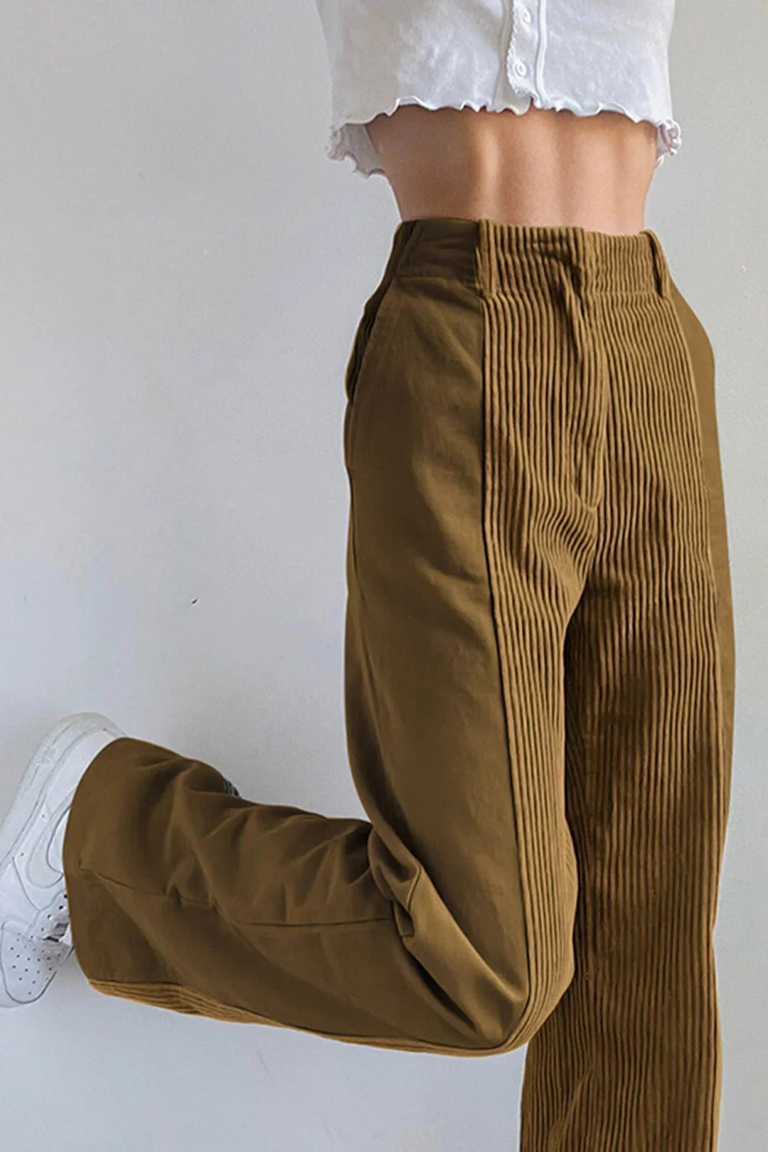 Diana - Hoog Getailleerde Corduroy Broek voor Dames