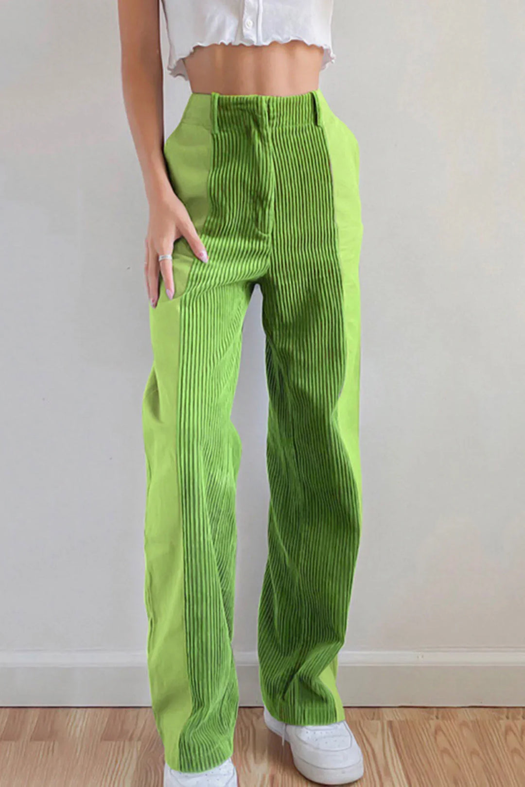 Diana - Hoog Getailleerde Corduroy Broek voor Dames