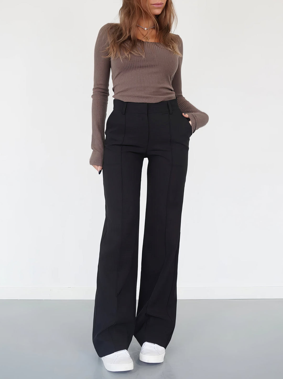 High waist pantalon dames | Rechte pijpen & flatterend silhouet