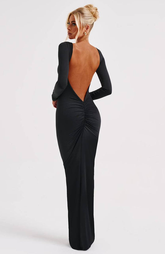 Dames Maxi Jurk Elegante Open Rug voor Zomer - JARA-2