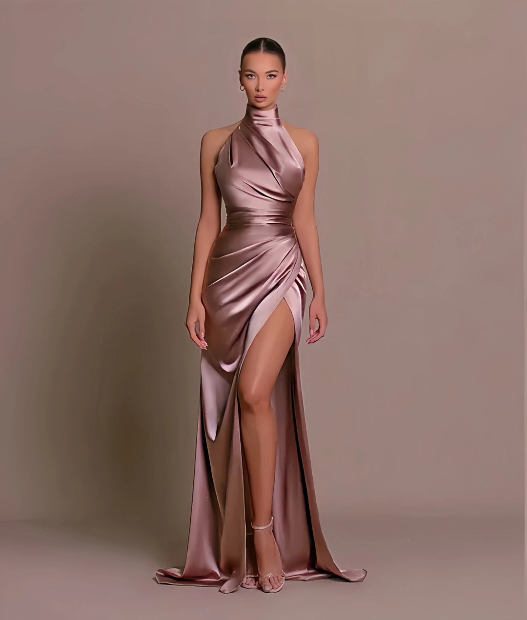 Variant image for Dames Avondjurk Halternek Luxe Satijnen Ontwerp - Ariadne-1