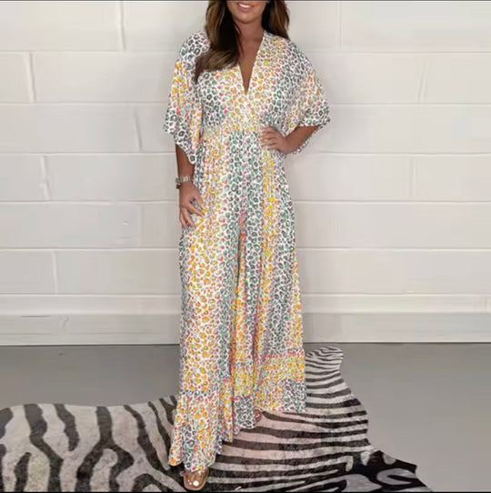 Variant image for Dames Jumpsuit Elegante Pasvorm met Luipaardprint - Violet-19