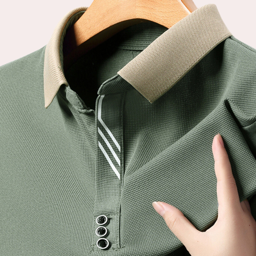 Jacek - Klassiek casual poloshirt met lange mouwen voor heren