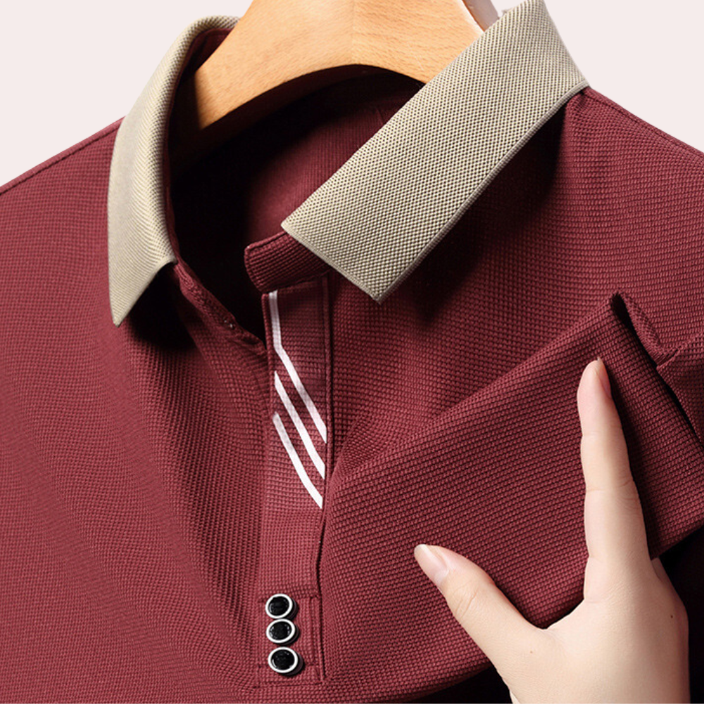 Jacek - Klassiek casual poloshirt met lange mouwen voor heren