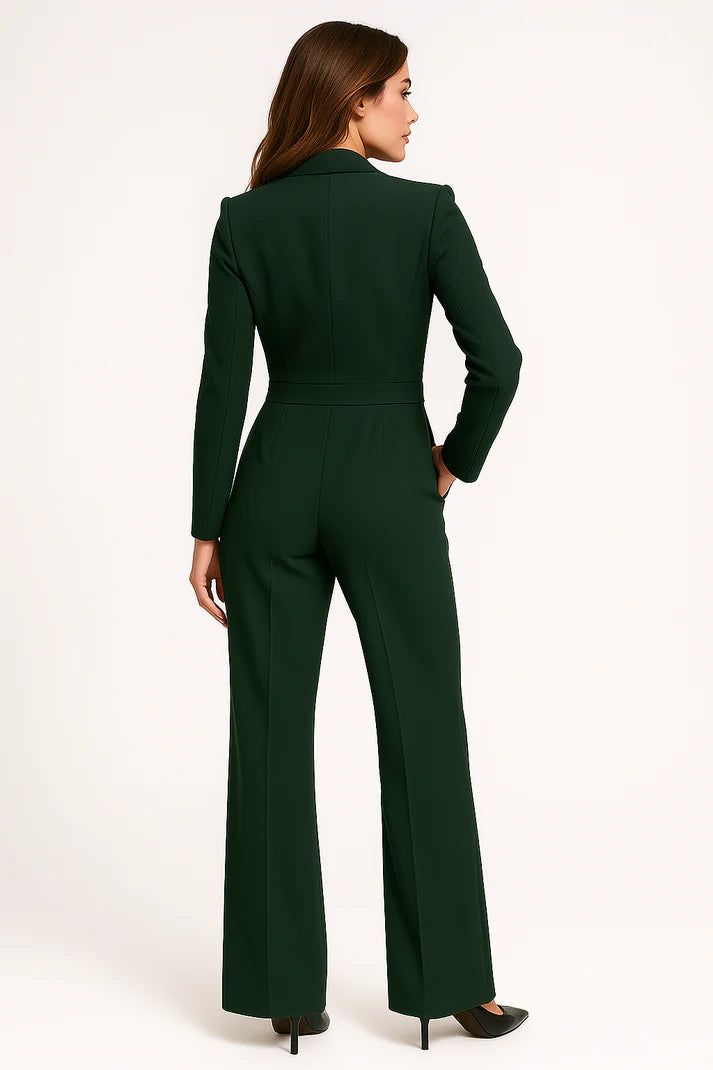 Jumpsuit met Blazer Dames | Diepe V-Hals & Flatterend Silhouet