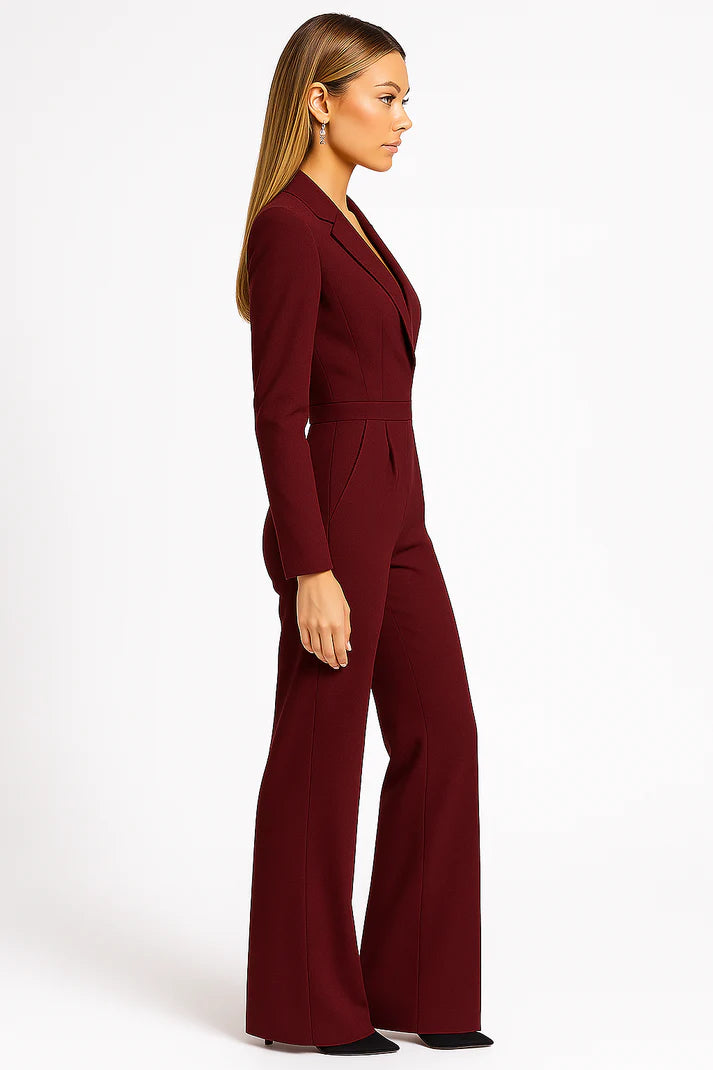 Jumpsuit met Blazer Dames | Diepe V-Hals & Flatterend Silhouet