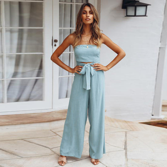 Jumpsuit met off-the-shoulder schouders