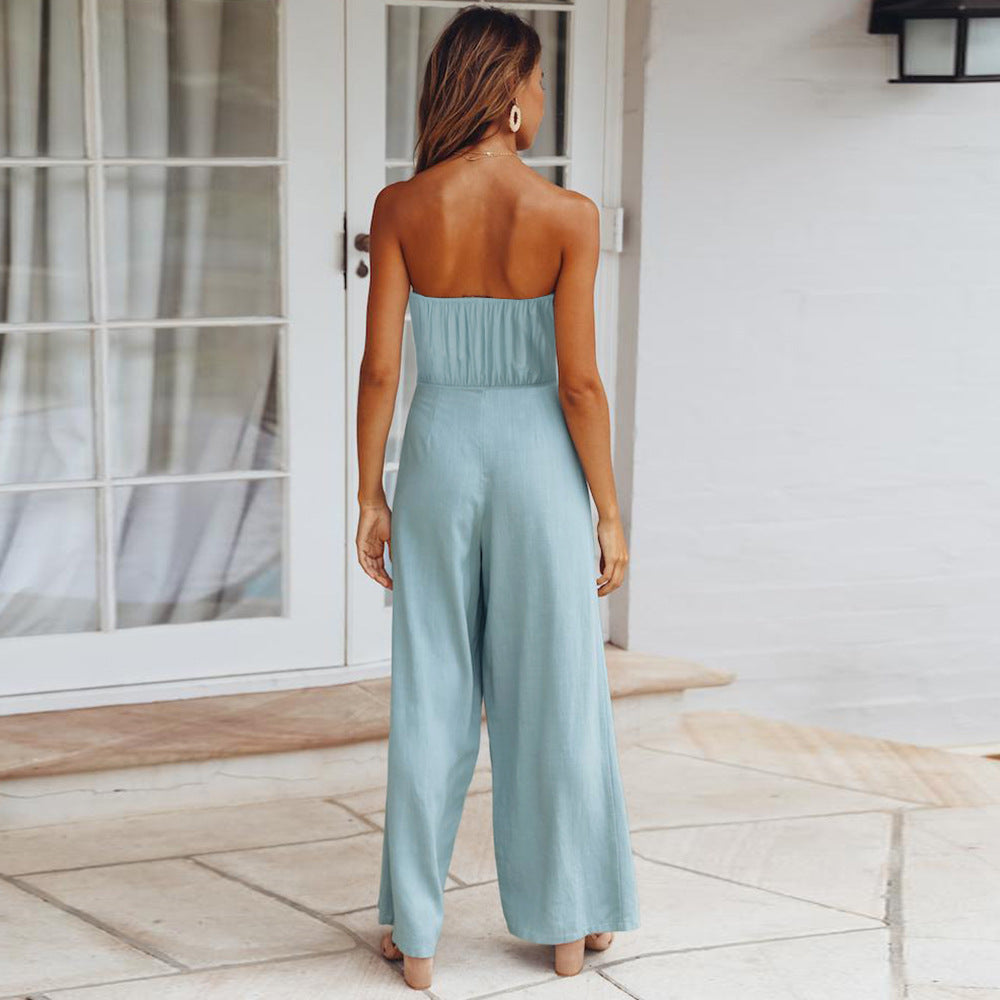 Jumpsuit met off-the-shoulder schouders