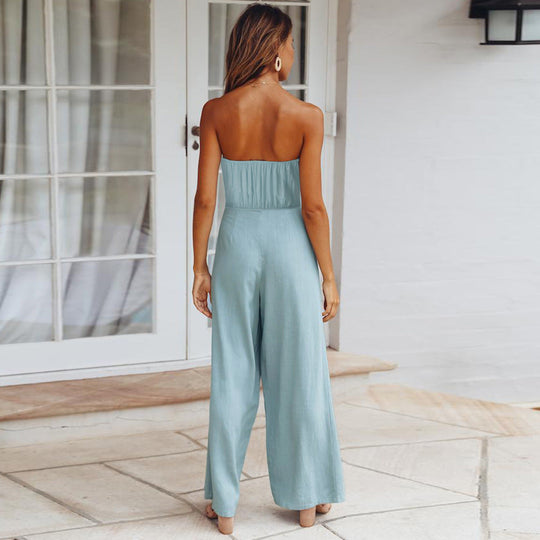 Jumpsuit met off-the-shoulder schouders