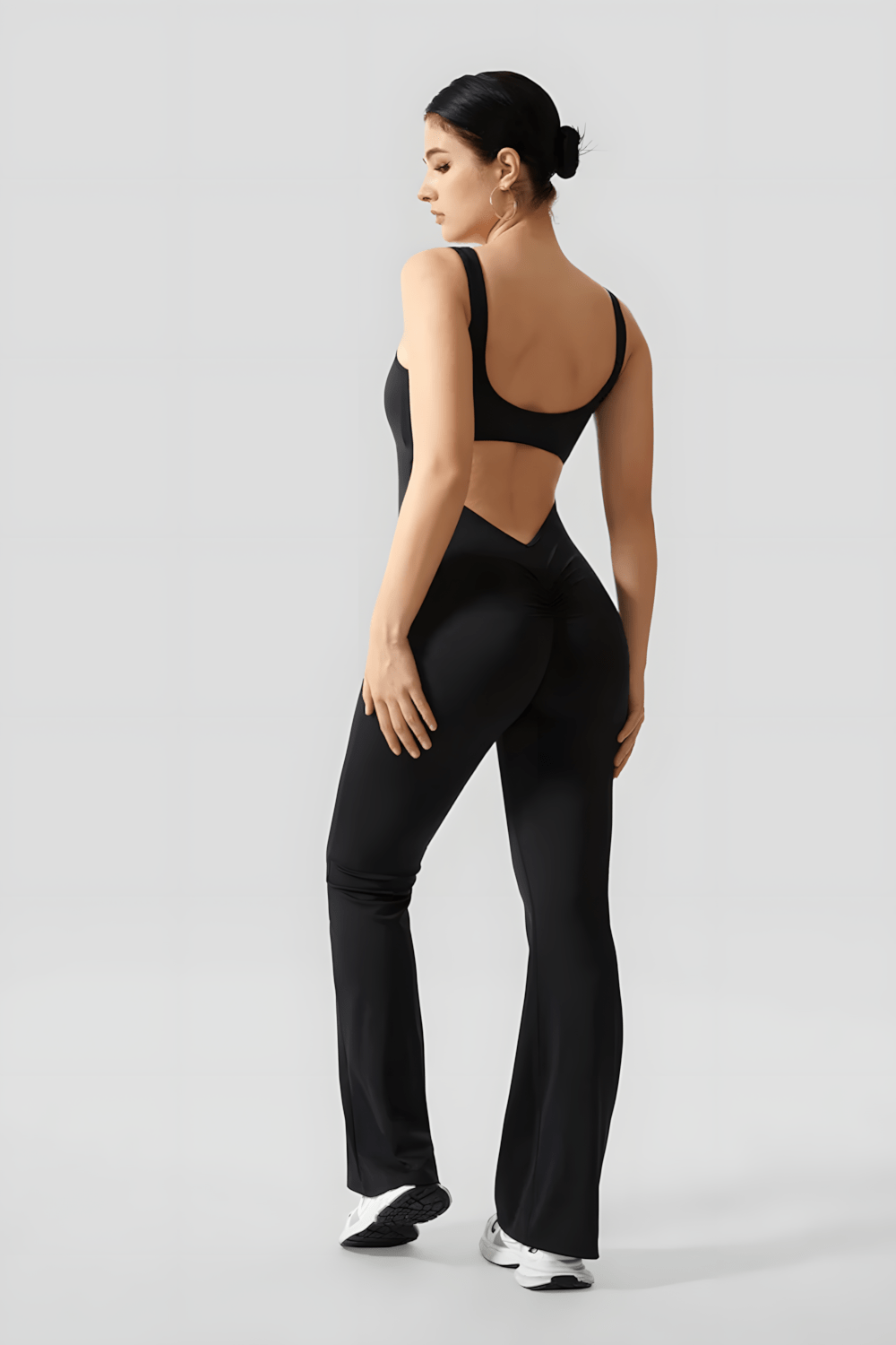 Dames Zwarte Jumpsuit Elegante V-Lijn Feestelijk - Katie-1