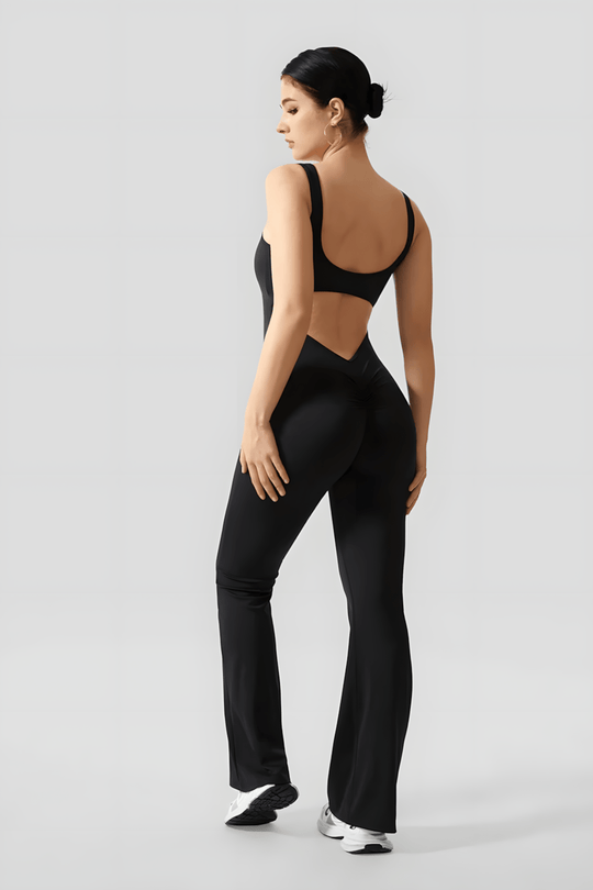 Dames Zwarte Jumpsuit Elegante V-Lijn Feestelijk - Katie-1