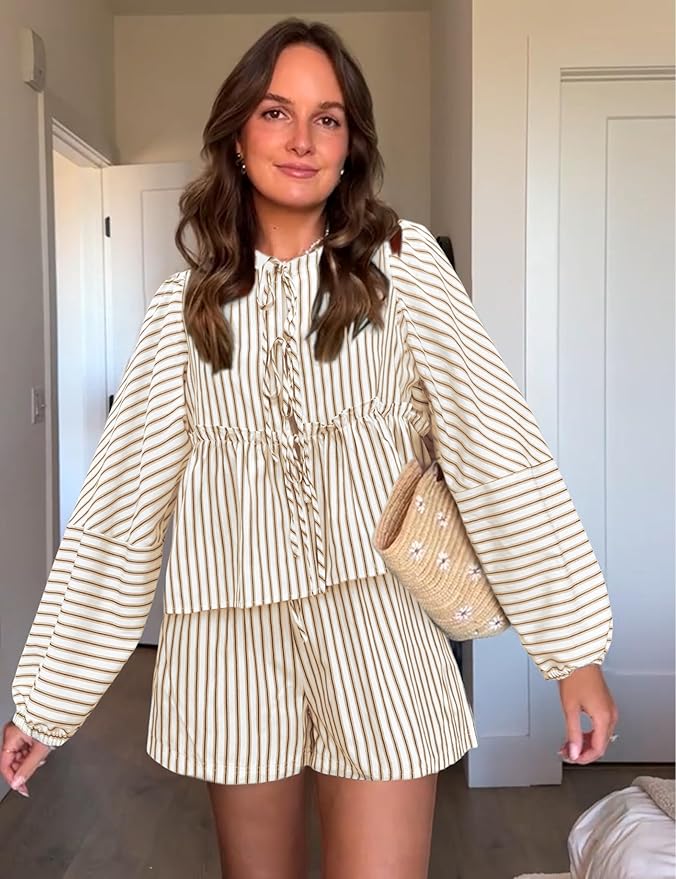 Variant image for Vrouwen Zomer Set Ademend Geruit Design - Lola-1