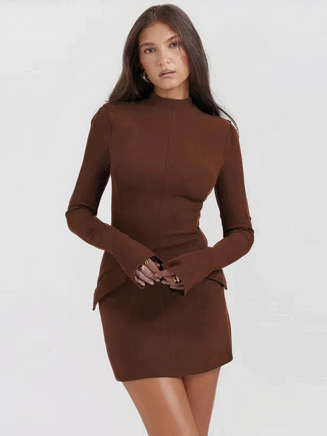Variant image for Dames Zwarte Mini Jurk Elegante Aansluitende Pasvorm - Francina-7