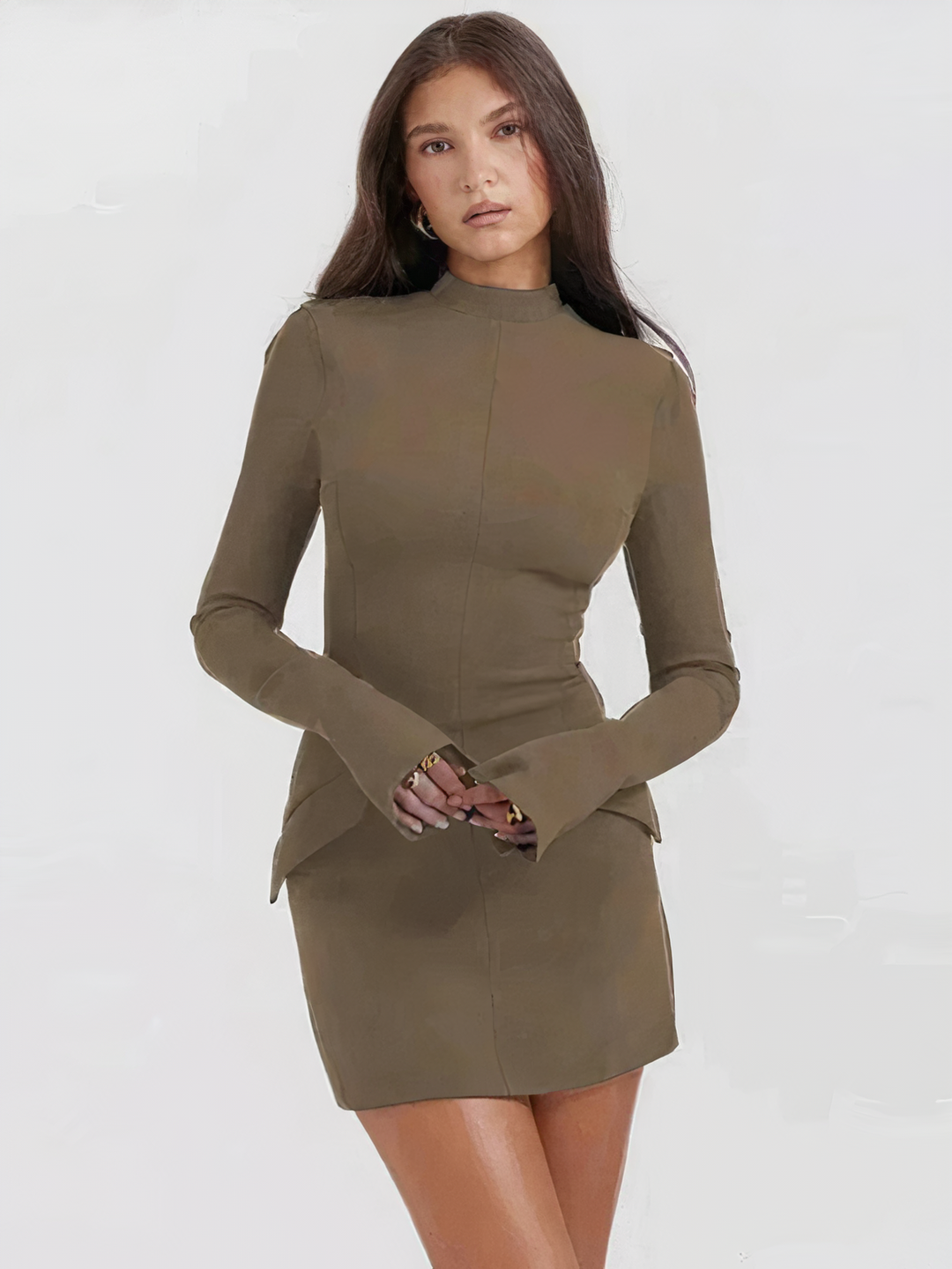Variant image for Dames Zwarte Mini Jurk Elegante Aansluitende Pasvorm - Francina-13