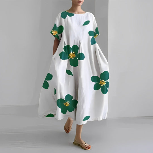 Dames Maxi Jurk Bloemenprint Luchtige Stof Voor Zomer - Simona-2
