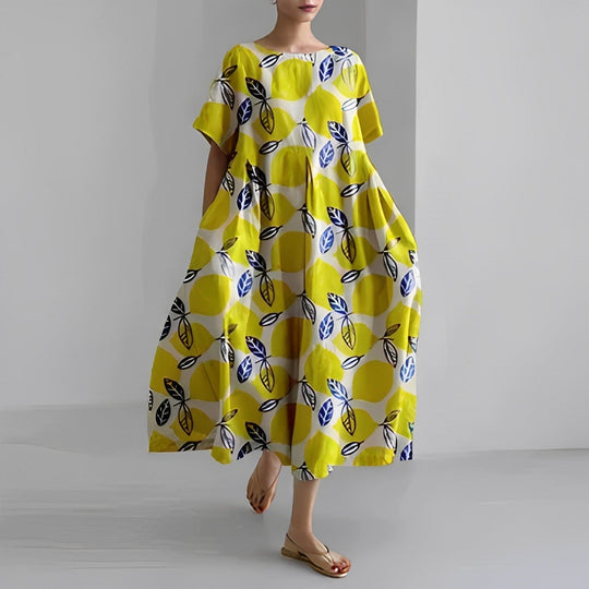 Dames Maxi Jurk Bloemenprint Luchtige Stof Voor Zomer - Simona-5