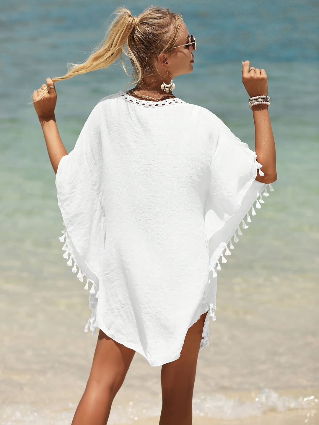 Dames Strandjurk Bohemian Gehaakte Details Losse Pasvorm - Lauren-5