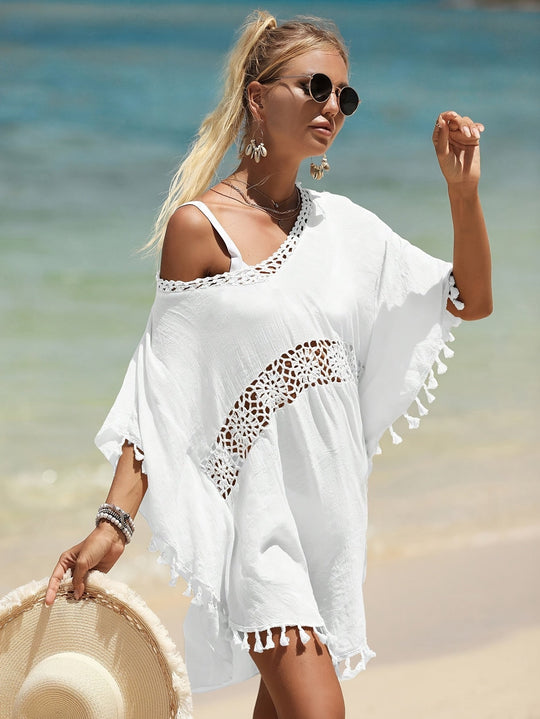 Dames Strandjurk Bohemian Gehaakte Details Losse Pasvorm - Lauren-3