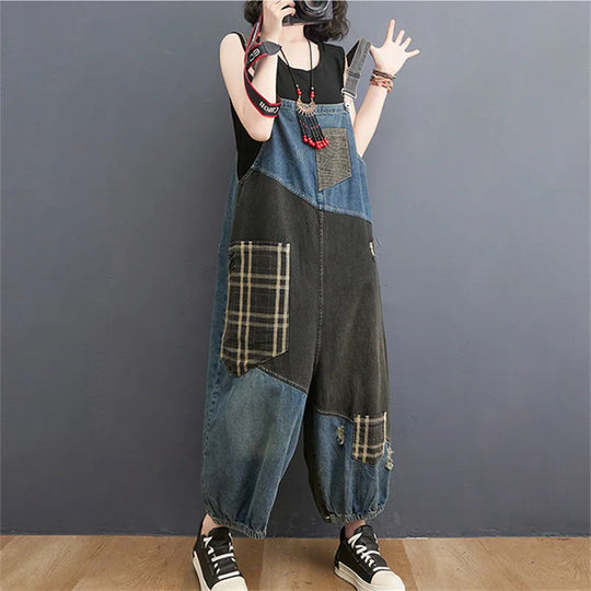 Dames Denim Overalls Losse Pasvorm met Spaghetti Bandjes - Luna-5