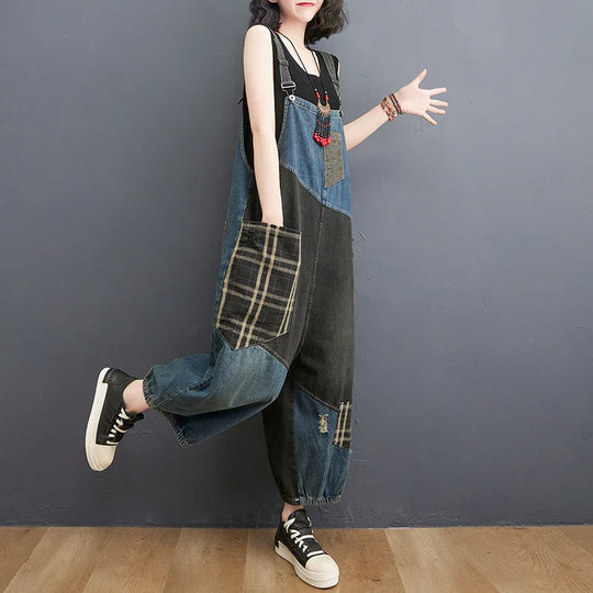 Dames Denim Overalls Losse Pasvorm met Spaghetti Bandjes - Luna-4