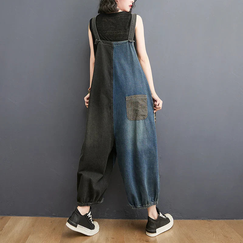Dames Denim Overalls Losse Pasvorm met Spaghetti Bandjes - Luna-3