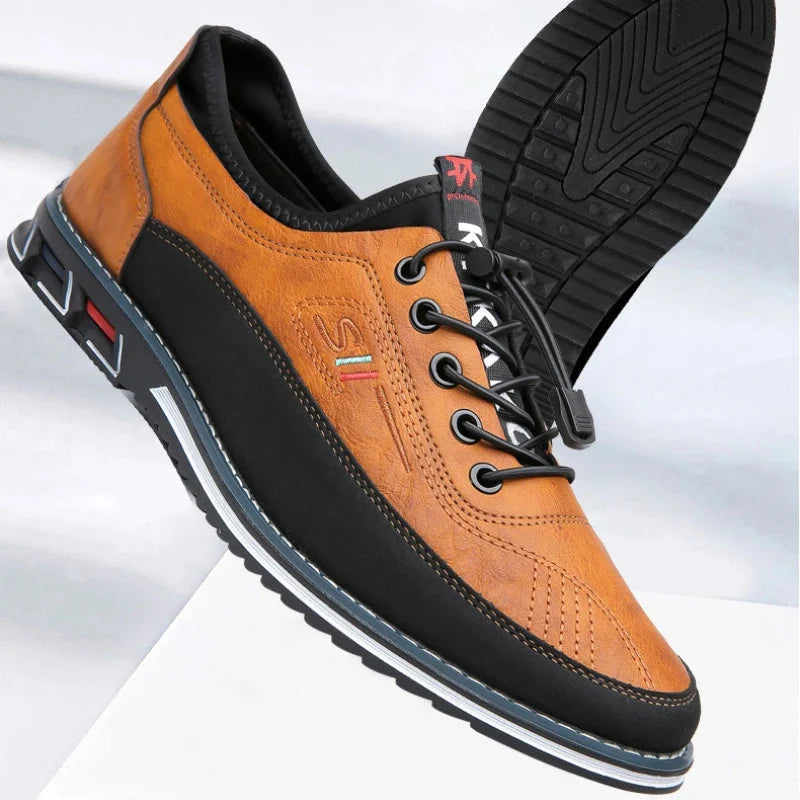 Leren Sneakers Heren | Stevige Zool & Comfortabele Demping