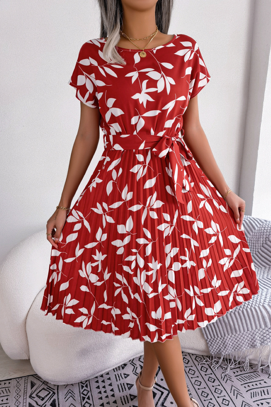 Variant image for Dames Midi Jurk Elegante Bloemenprint Hoge Taille - Lissora-5