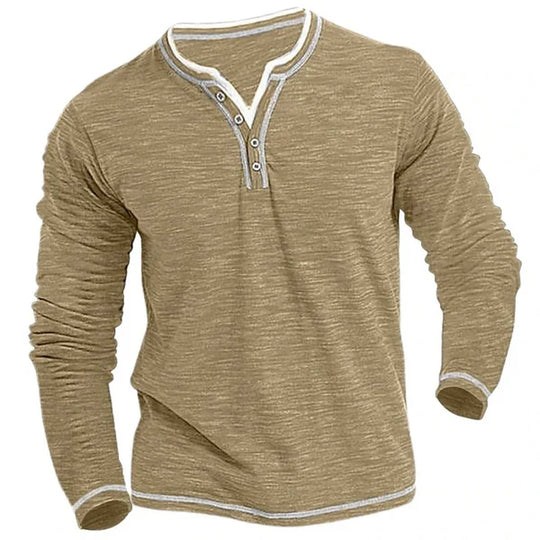 Long Sleeve Shirt Heren | V-hals & Verzorgde Look