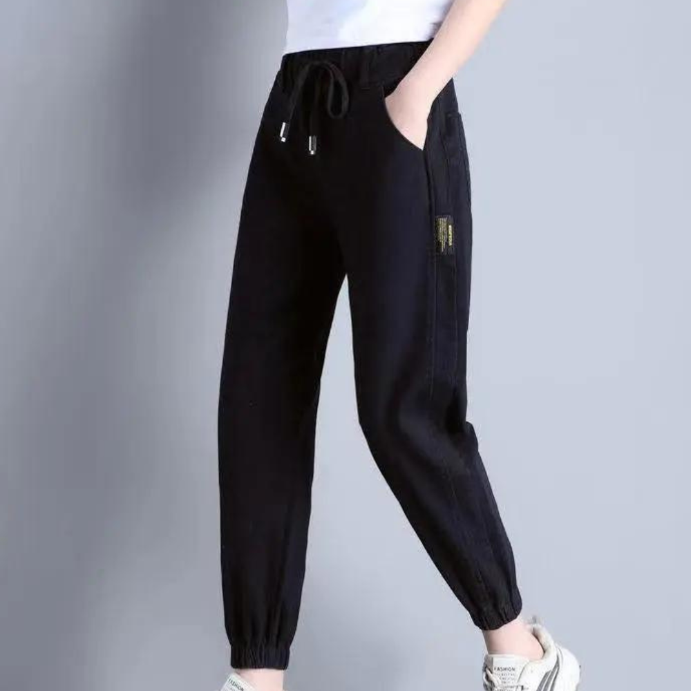 Lucrezia - Relaxed fit damesjeans met verstelbaar trekkoord voor meer comfort