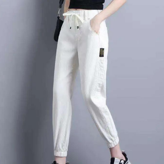 Lucrezia - Relaxed fit damesjeans met verstelbaar trekkoord voor meer comfort