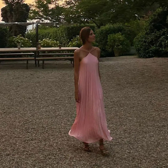 Variant image for Dames Geplisseerde Halterjurk Elegant Voor Feestelijke Gelegenheden - Amélie-8