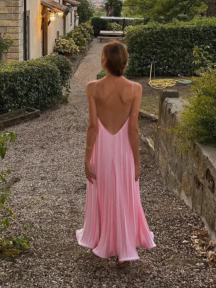 Dames Geplisseerde Halterjurk Elegant Voor Feestelijke Gelegenheden - Amélie-3