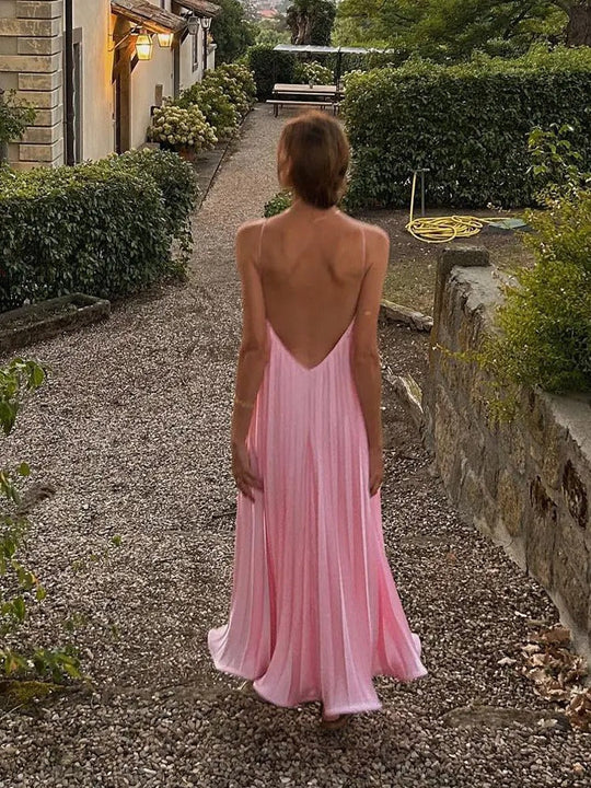 Dames Geplisseerde Halterjurk Elegant Voor Feestelijke Gelegenheden - Amélie-3